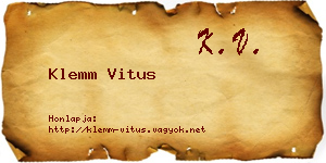 Klemm Vitus névjegykártya